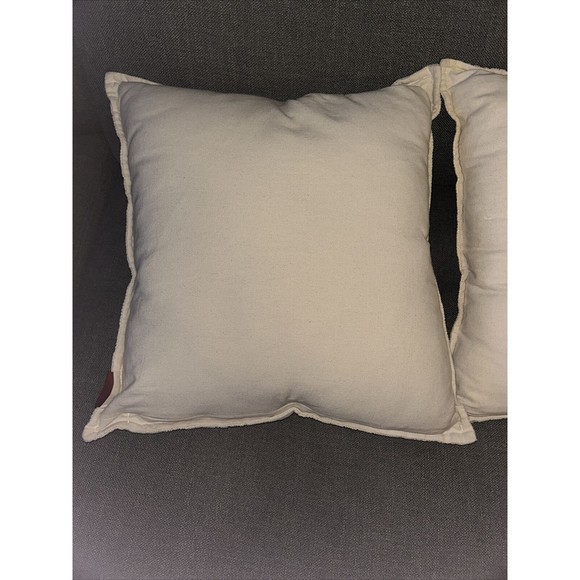 Set Of Two Cream And Gold Snowflake Pillows 20” Square - Picture 6 of 8